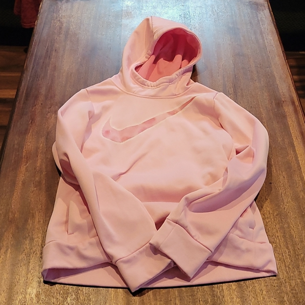 Girls Pink Nike Dri-Fit Hoodie- Size Lg